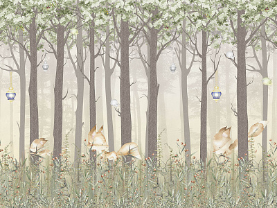 Фотообои Fairy Foxes 1, FAIRY FOXES, Wall street Фотообои Fairy Foxes 1, FAIRY FOXES, Wall street